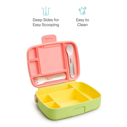 Munchkin Lunch Bento Box with Stainless Steel Utensils (18m+)