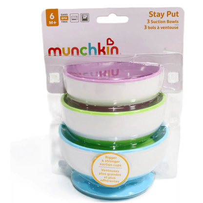 Munchkin Stay Put Suction Bowls (6m+)- 3 Pcs