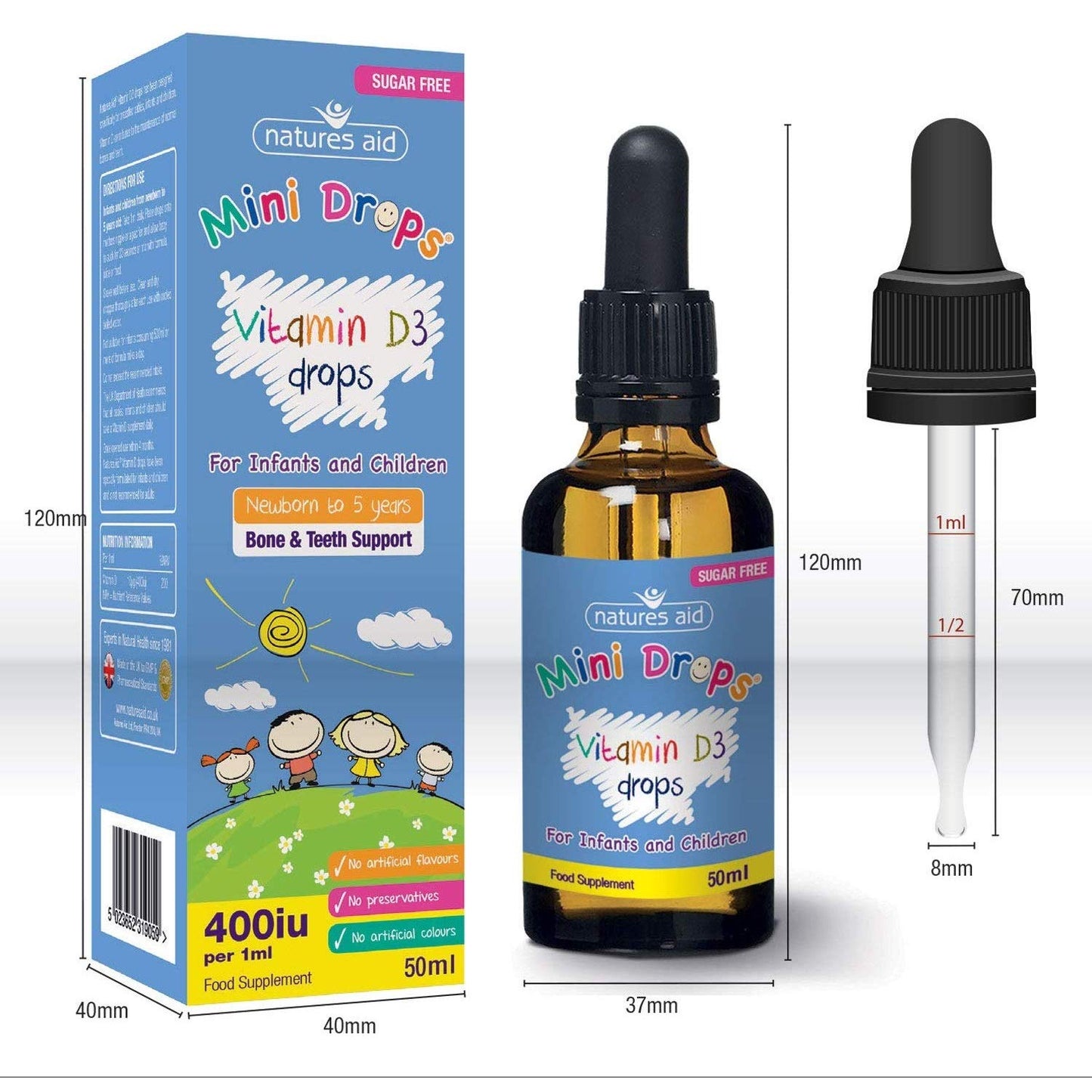 Natures Aid Mini Drops Vitamin D 50ml