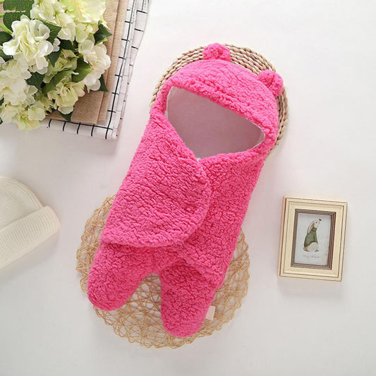 Newborn Baby Plush Blanket for (0-6m)- Hot Pink