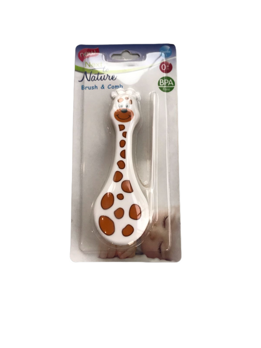Next To Nature Baby Hair Brush & Comb Set- Giraffe