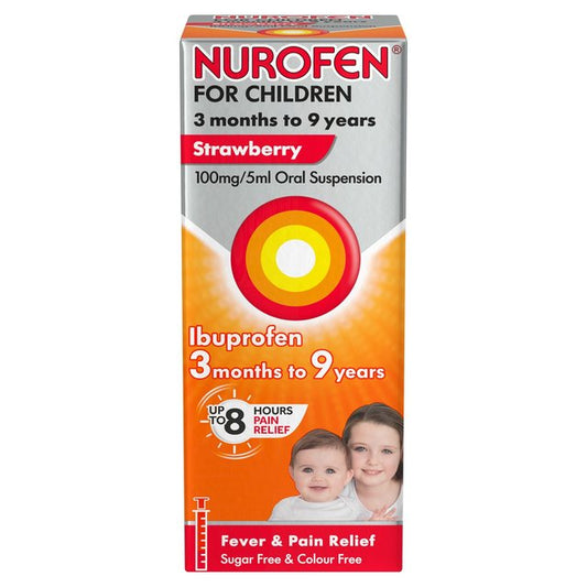 Nurofen for Children 3mths To 9yrs Ibuprofen Oral Suspension- Strawberry 100ml