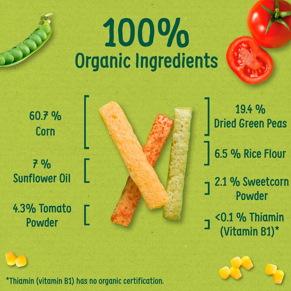 Organix Melty Veggie Sticks 7m+ 15g