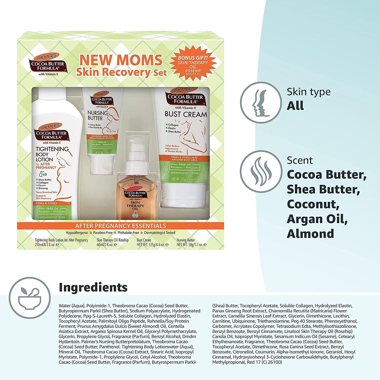 Palmer's Cocoa Butter Formula New Moms Skin Recovery Set (4pcs)