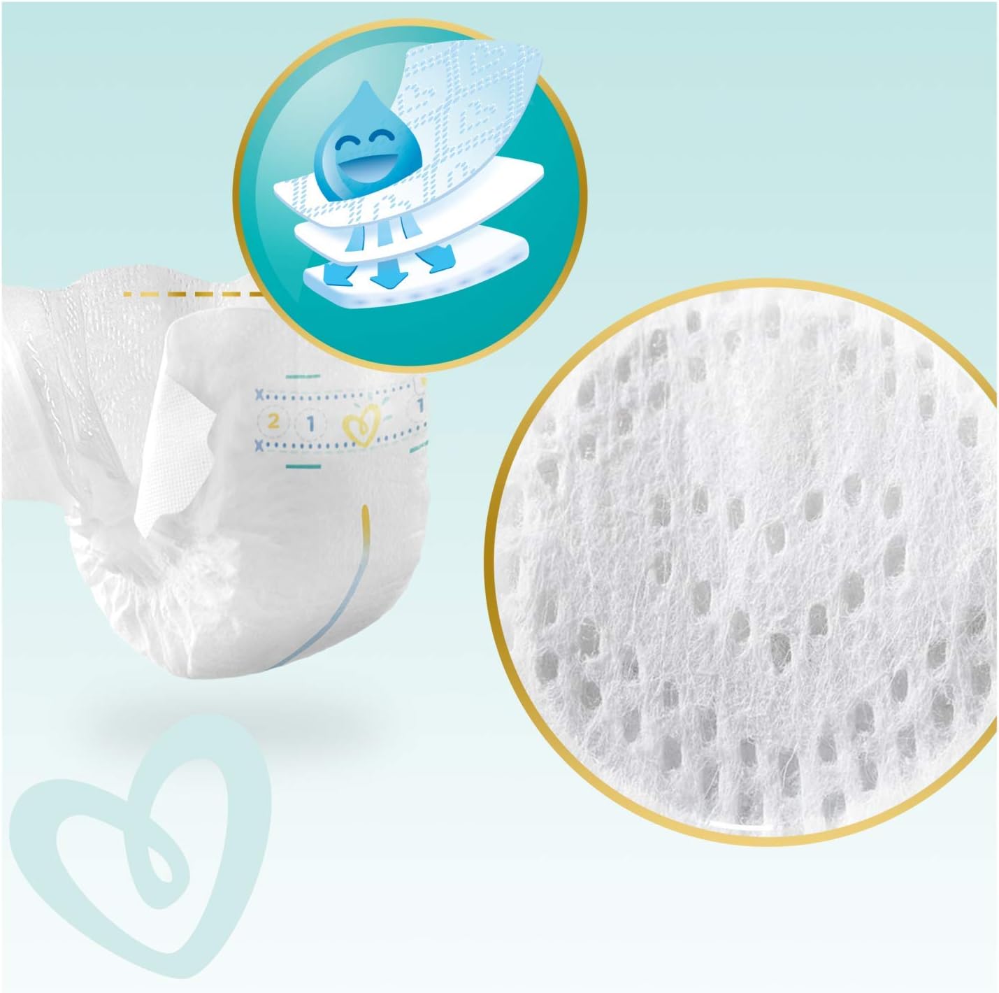 Pampers Premium Protection Baby Diaper Size 1 Belt (2-5 kg) 72 Pcs