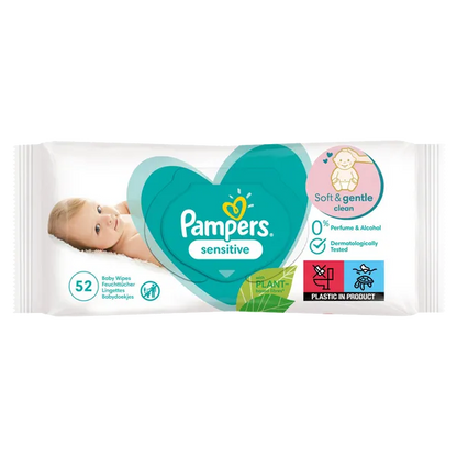 Pampers Sensitive Baby Wipes 52 Pcs