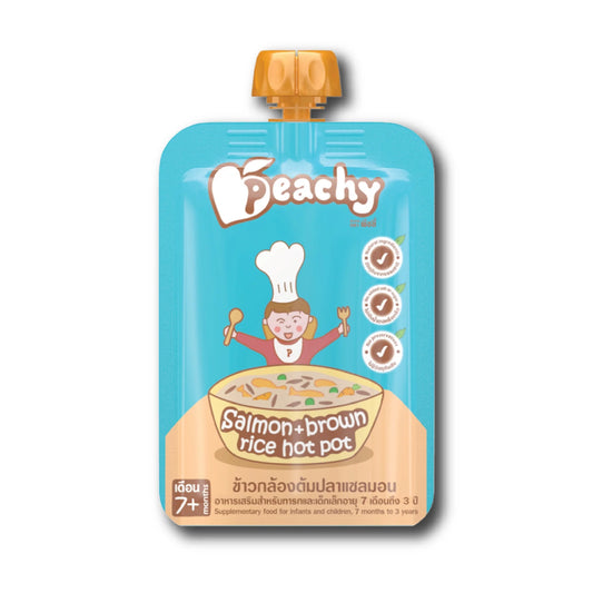 Peachy Salmon and Brown Rice Hot Pot Puree (7m+) 125g