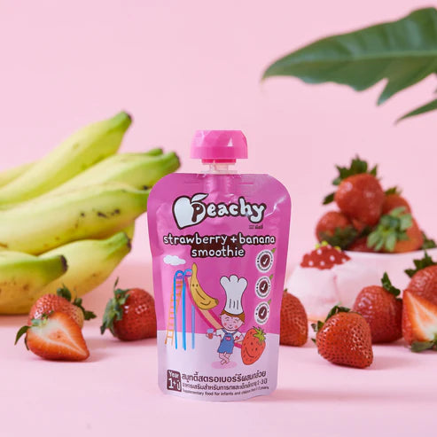 Peachy Strawberry & Banana Smoothie Puree (1Y+) 100g