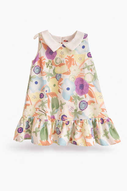 Peter Pan Collar Baby Girl Dress (18m- 3y) (NMRS03)