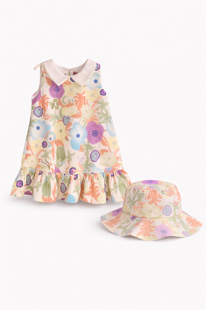 Peter Pan Collar Baby Girl Dress (18m- 3y) (NMRS03)