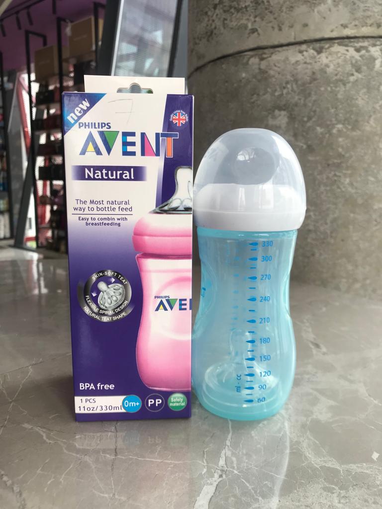 Philips Avent Natural Feeding Bottle (0m+) 330ml- Blue