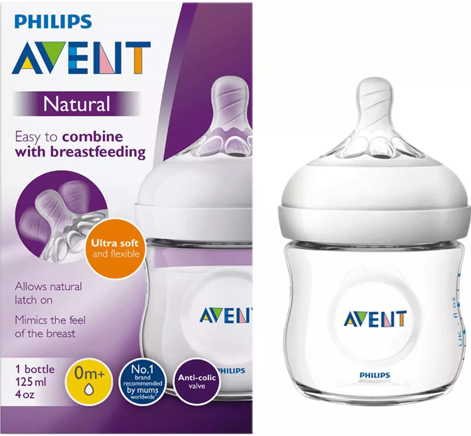 Philips Avent Natural Feeding Bottles 125ml (0m+)