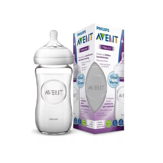 Philips Avent Natural Glass Baby Bottle 240ml (1m+)