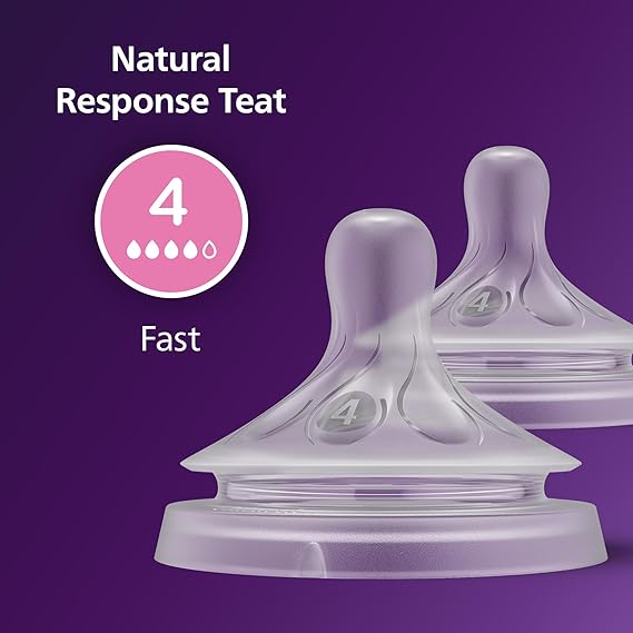 Philips Avent Natural Response Teats Fast Flow Level 4 (3M+)- 2 Pcs