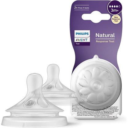 Philips Avent Natural Response Teats Flow 4 (3M+)- 2 Pcs