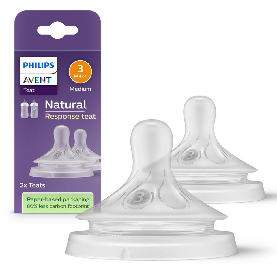 Philips Avent Natural Response Teats Medium Flow Level 3 (1m+)- 2 Pcs