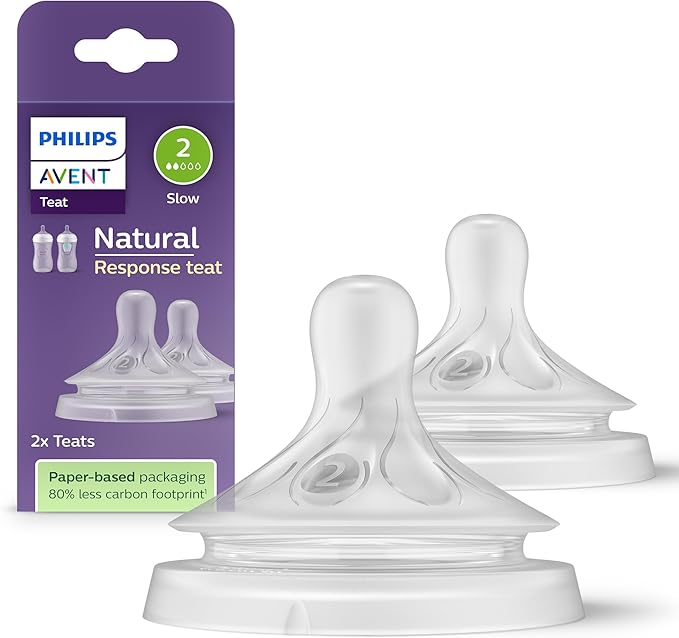 Philips Avent Natural Response Teats Slow Flow Level 2 (0M+)- 2 Pcs