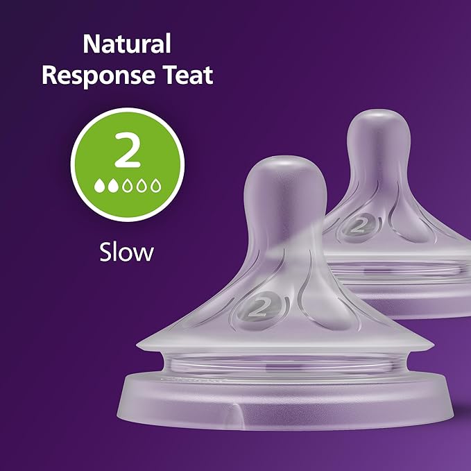 Philips Avent Natural Response Teats Slow Flow Level 2 (0M+)- 2 Pcs