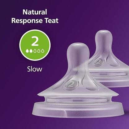 Philips Avent Natural Response Teats Slow Flow Level 2 (0M+)- 2 Pcs