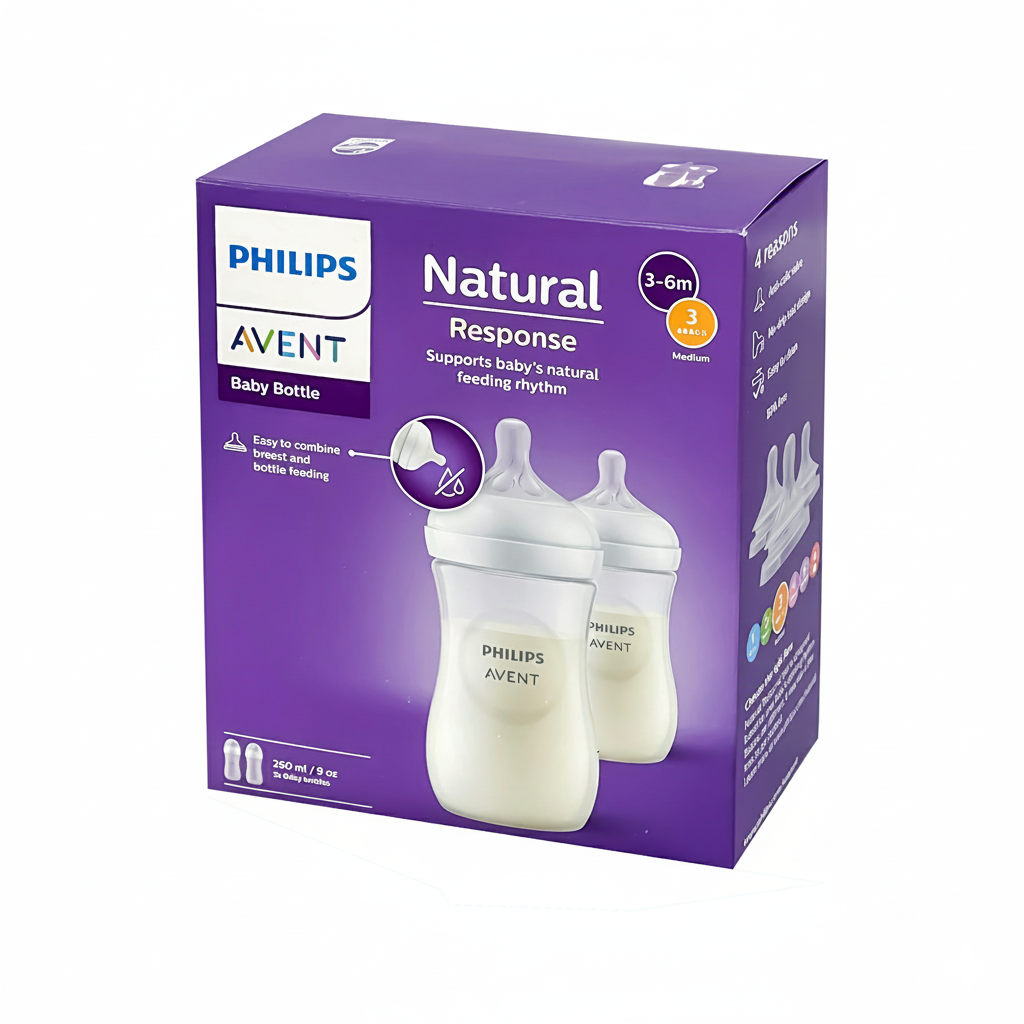 Philips Avent Natural Response Wide Neck Bottles 2pcs 260ml (3-6m)