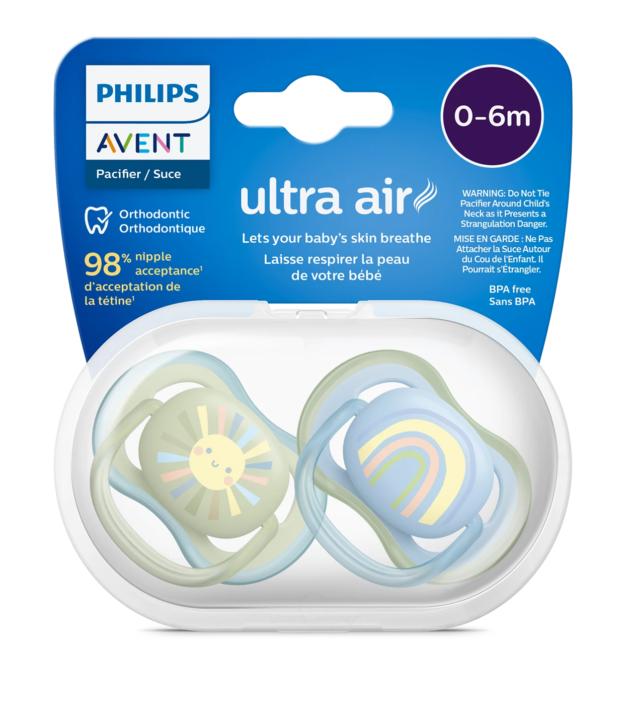 Philips Avent Ultra Air Soother (0-6m)- 2 Pcs, SCF085/58