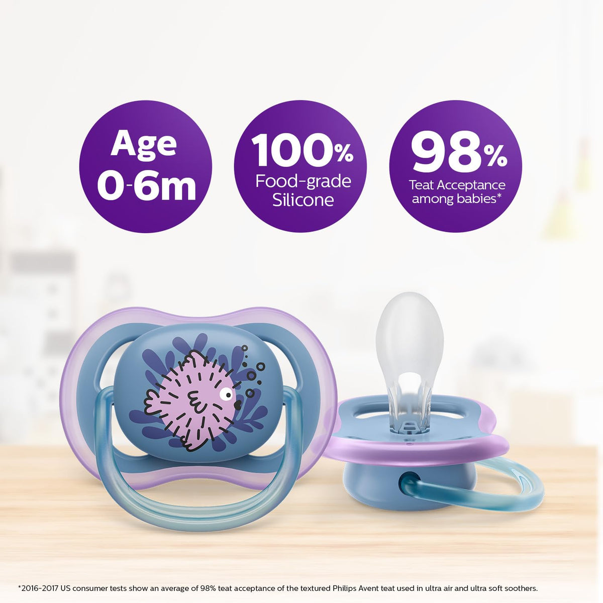 Philips Avent Ultra Air Soother (6-18m)-2 Pcs, SCF085/61