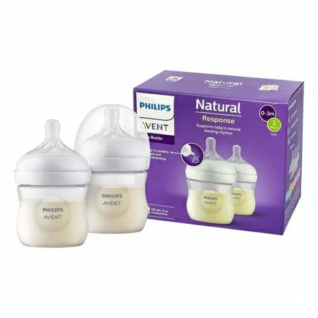 Philips Avent Natural Response Wide Neck Bottles 125ml (0-3m)- 2pcs