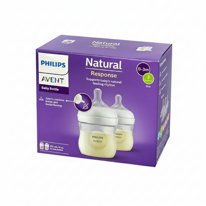 Philips Avent Natural Response Wide Neck Bottles 125ml (0-3m)- 2pcs