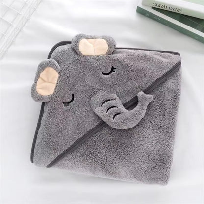 Premium Quality Customized New Style Soft and Fluffy Baby Hooded Organic Beach Towels Bath Towel sets- Grey