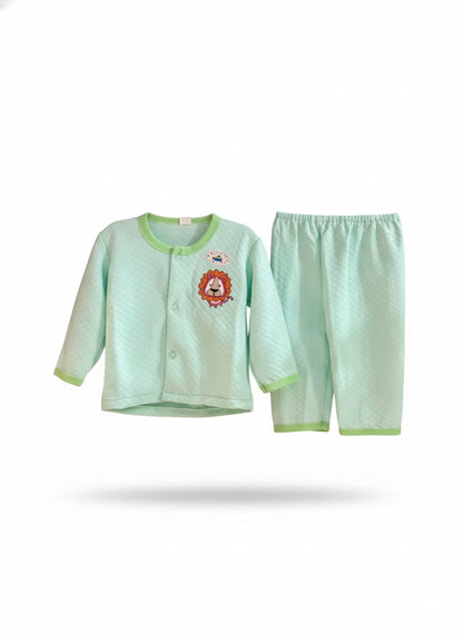 Quilted Lion Applique Baby Nightsuit (UNX) 12-18m-Light Green