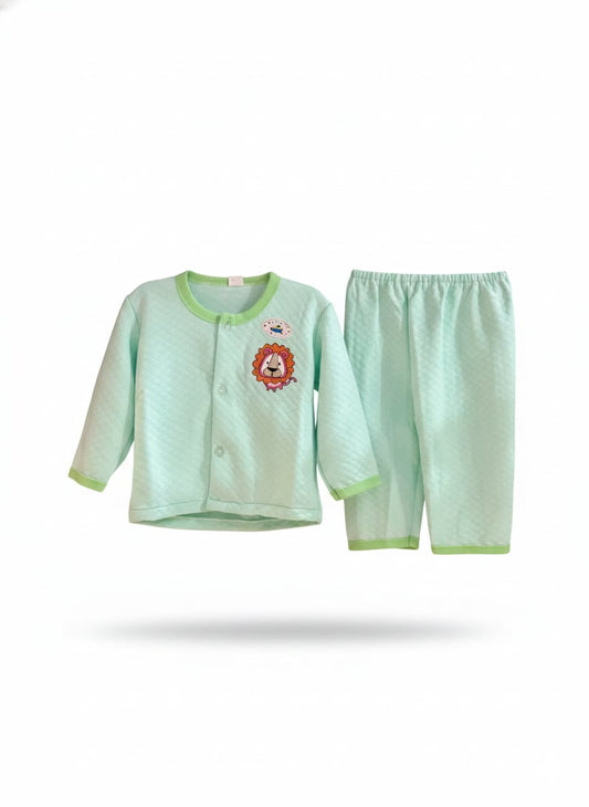 Quilted Lion Applique Baby Nightsuit (UNX) 12-18m-Light Green