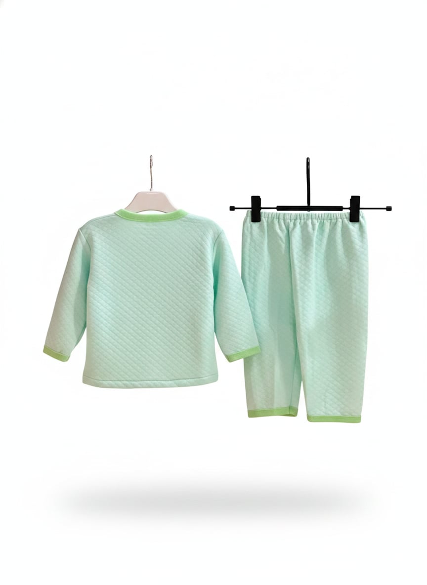 Quilted Lion Applique Baby Nightsuit (UNX) 12-18m-Light Green