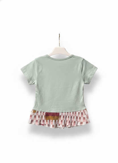 Rhinestone Beads Girl Baby Party Top (12-18M)- Pastle