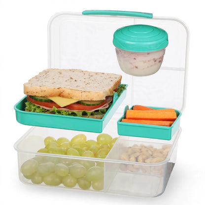 Sistema Bento Lunch Box To Go With Yogurt Pot 1.65L- Minty Teal