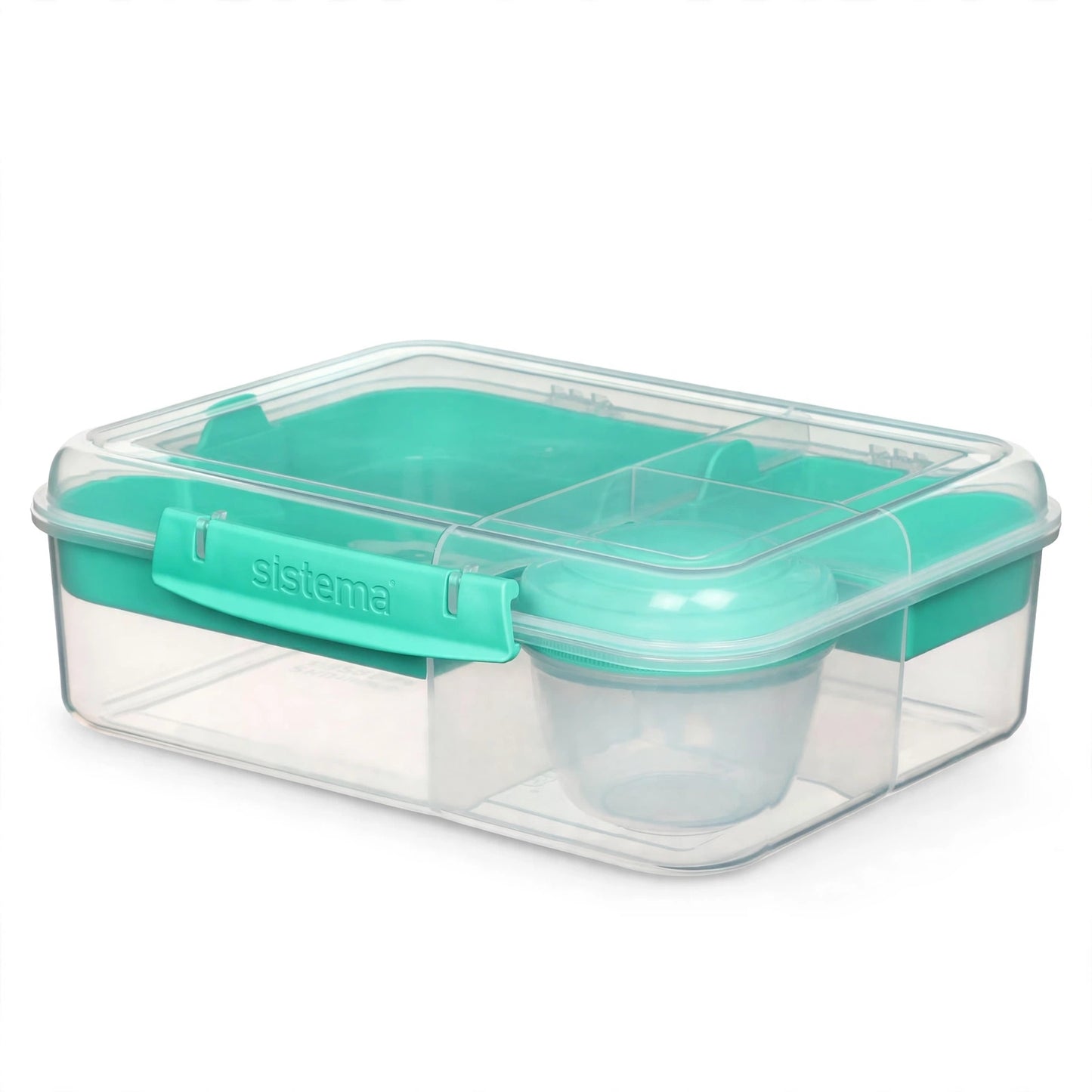 Sistema Bento Lunch Box To Go With Yogurt Pot 1.65L- Minty Teal
