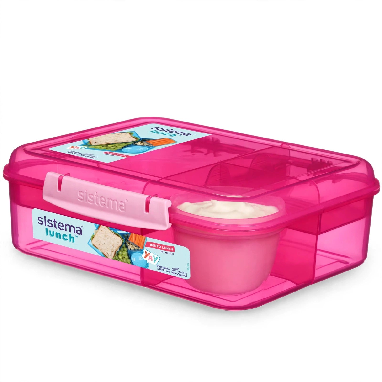 Sistema Bento Lunch Box With Yogurt Pot 1.65L- Pink