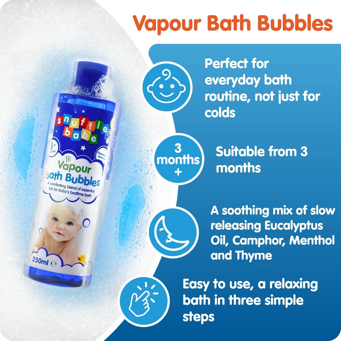 Snufflebabe Vapour Bath Bubbles 250ml (3m+)