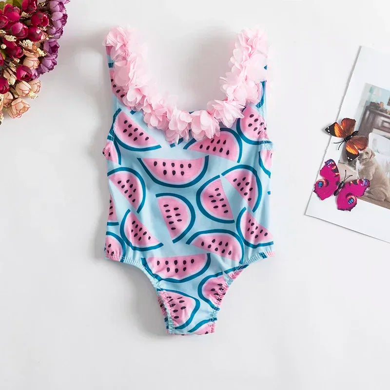 Summer Baby Girl Beach Party Swimsuit- Blue