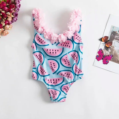 Summer Baby Girl Beach Party Swimsuit- Blue