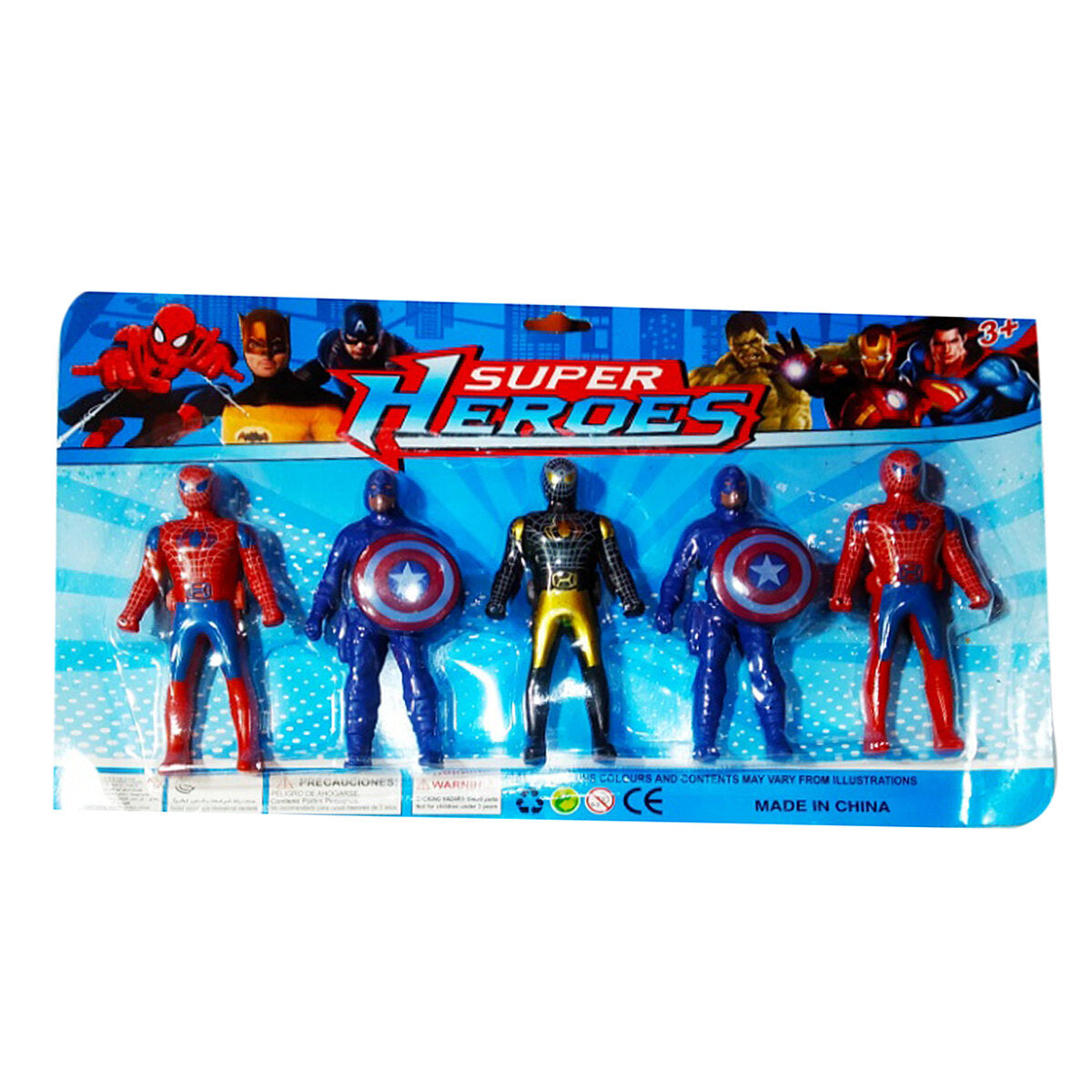 Super Heroes Action Figure Toy Set 5 Pcs 3Y+