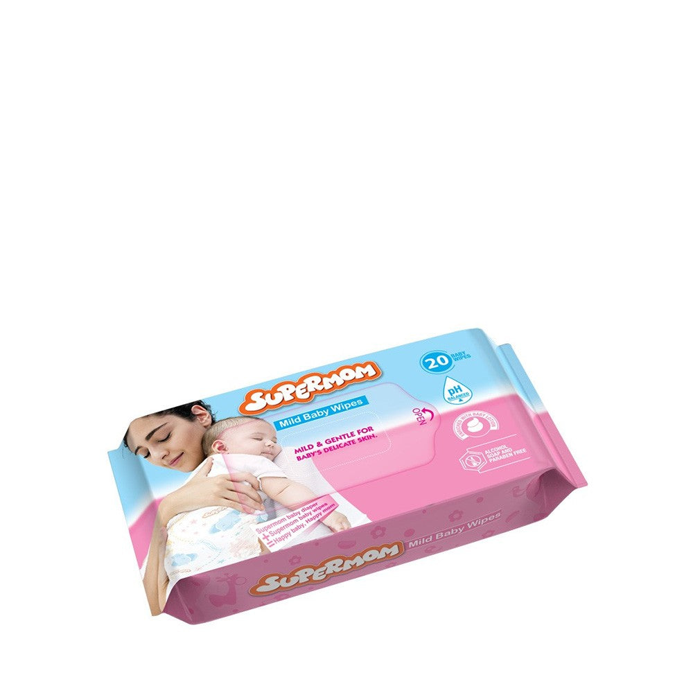 Supermom Mild Baby Wipes 20 Pcs