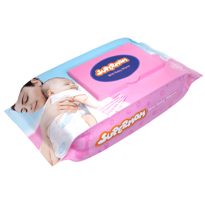 Supermom Premium Mild Baby Wipes 120 Pcs