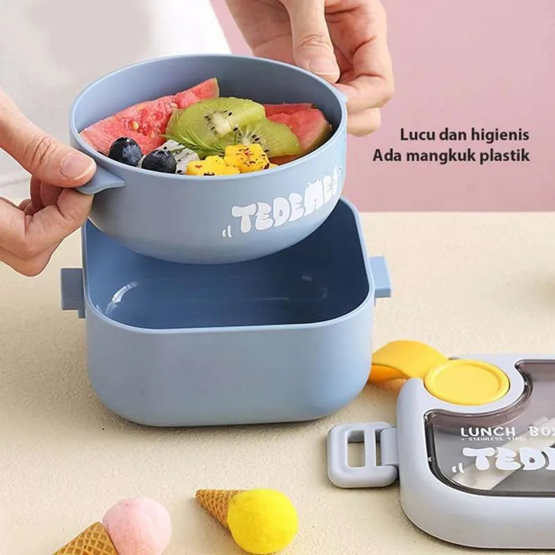 Tedemei (6773) Eco Friendly Lunchbox with Bowl, Spoon, Scissors