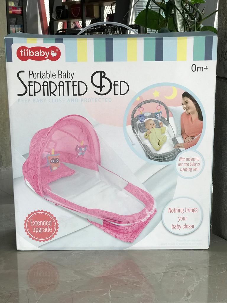 TiiBaby Portable Baby Separated Bed Om+ (Cyan)