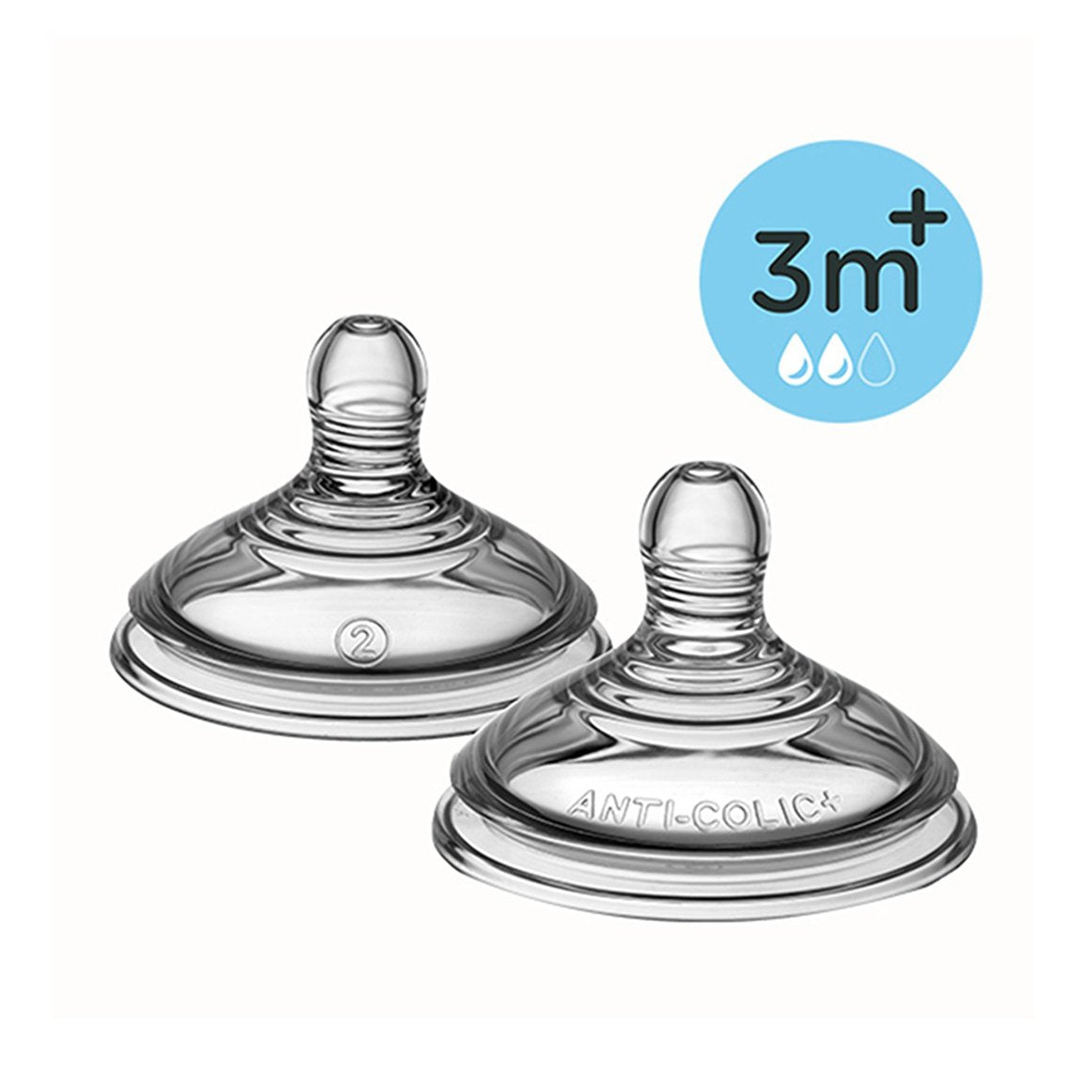 Tommee Tippee Advanced Anti Colic Medium Flow Teats (3m+) 2pcs