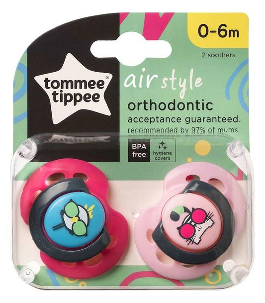 Tommee Tippee Air Style Orthodontic Soothers (0-6 Months)- 2Pcs