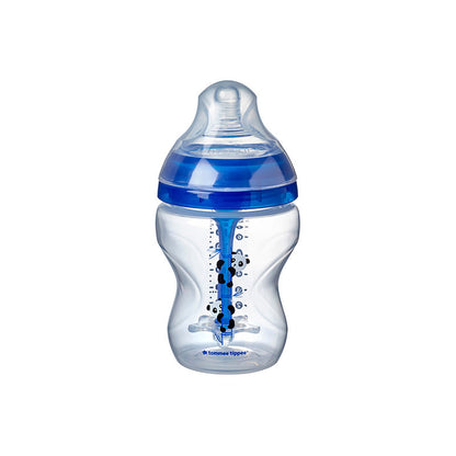 Tommee Tippee Anti-Colic Feeding Bottle (0m+) 260ml- Navy Blue