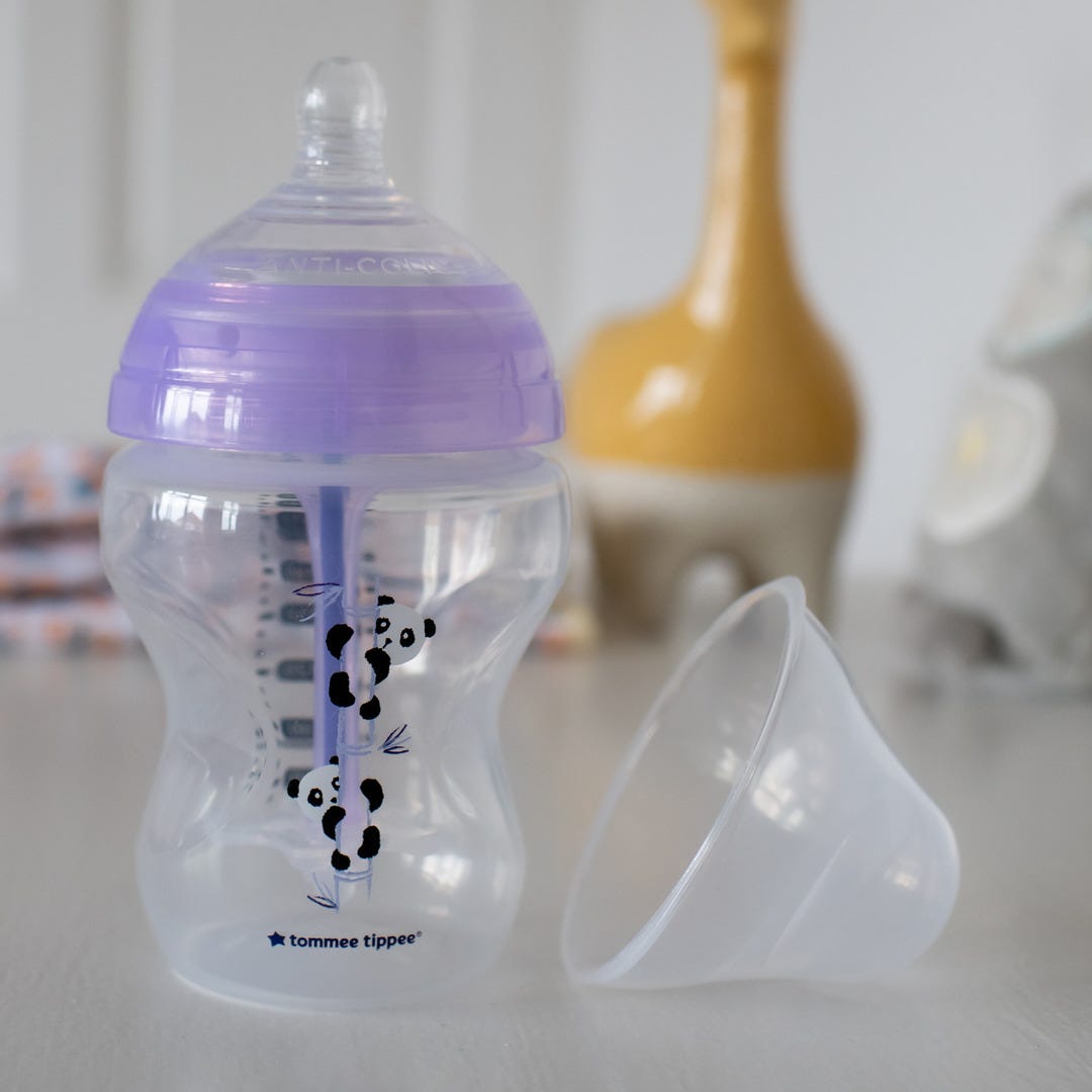 Tommee Tippee Anti-Colic Feeding Bottle (0m+) 260ml- Purple