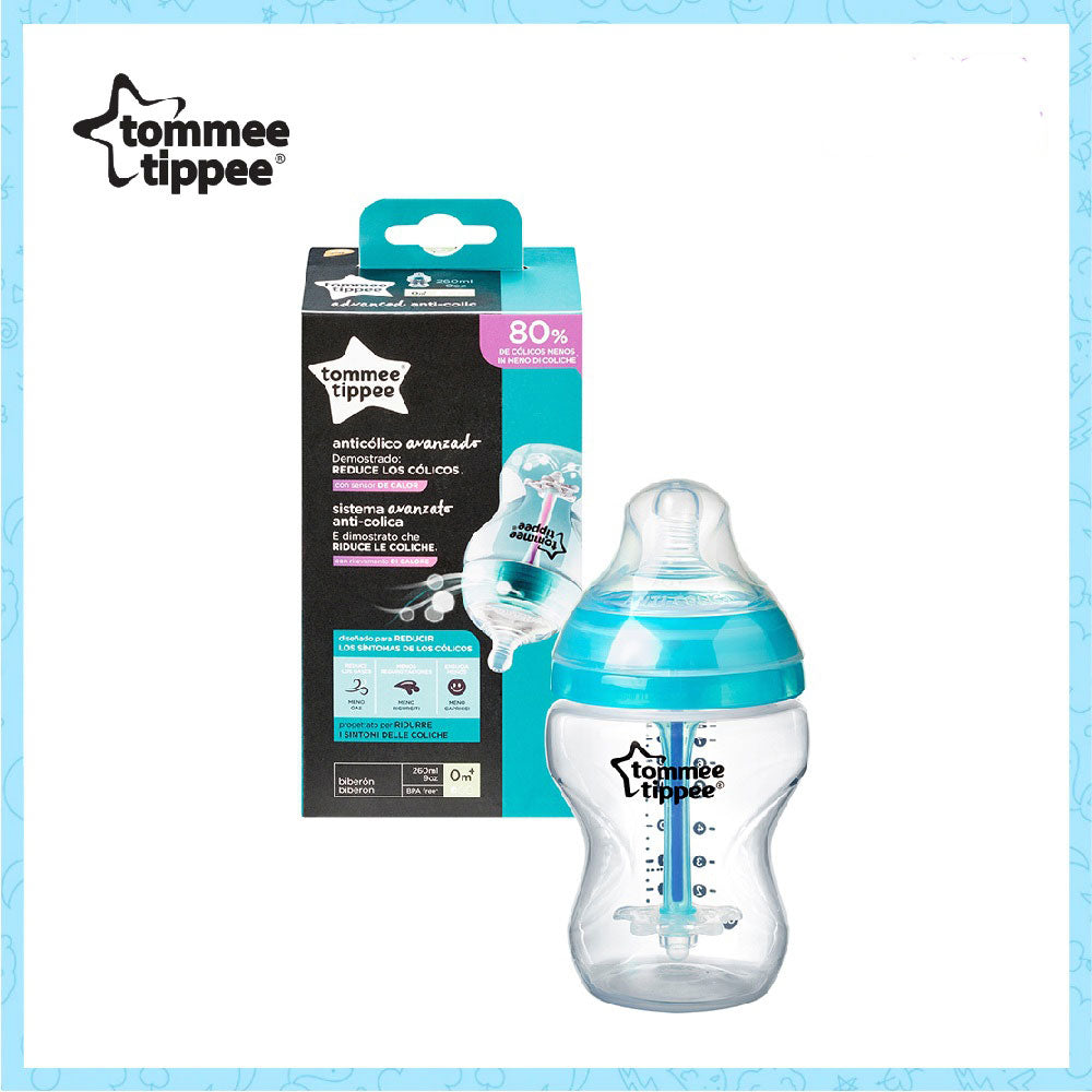 Tommee Tippee Anti-Colic Feeding Bottle (0m+) 260ml- Sea Green