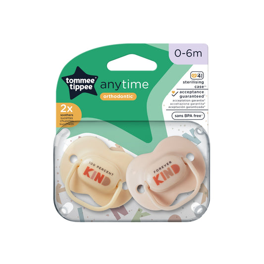 Tommee Tippee Anytime Soothers- 2pcs (0-6 months)